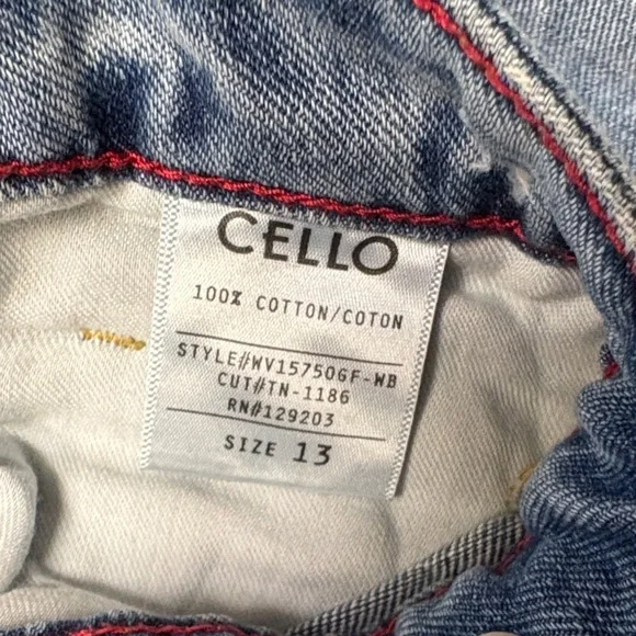 Cello Ripped Blue Straight Leg High Rise Jeans - Picture 3 of 3